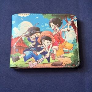 One Piece Luffy Ace Sabo brand new anime wallet